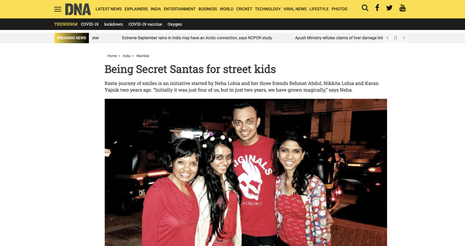 Neha Lohia and her foundation for street kids in Mumbai Rasta - A Journey of Smiles