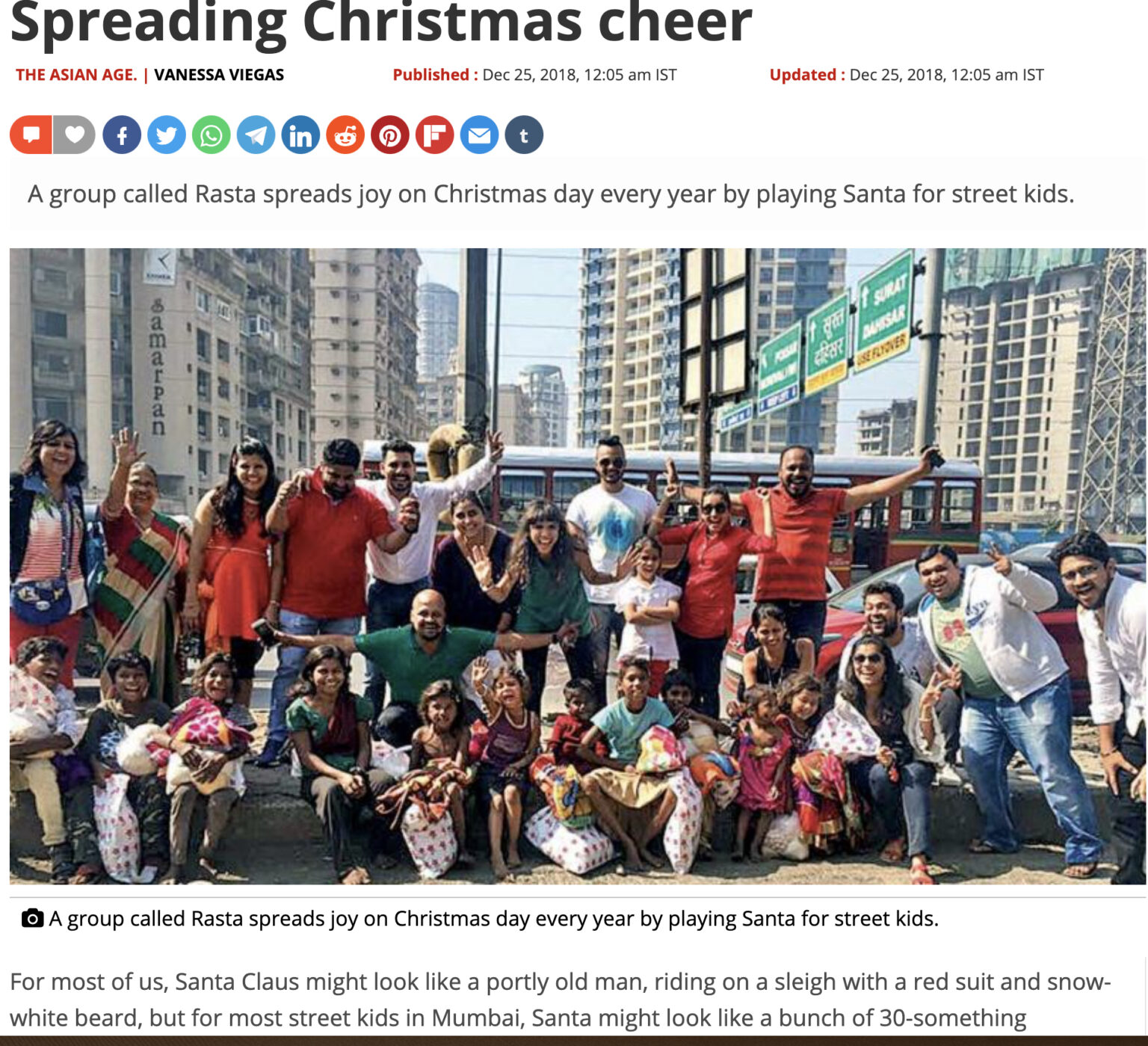 Neha Lohia's foundation for street kids Rasta - A Journey of Smiles spreading the christmas cheer!!