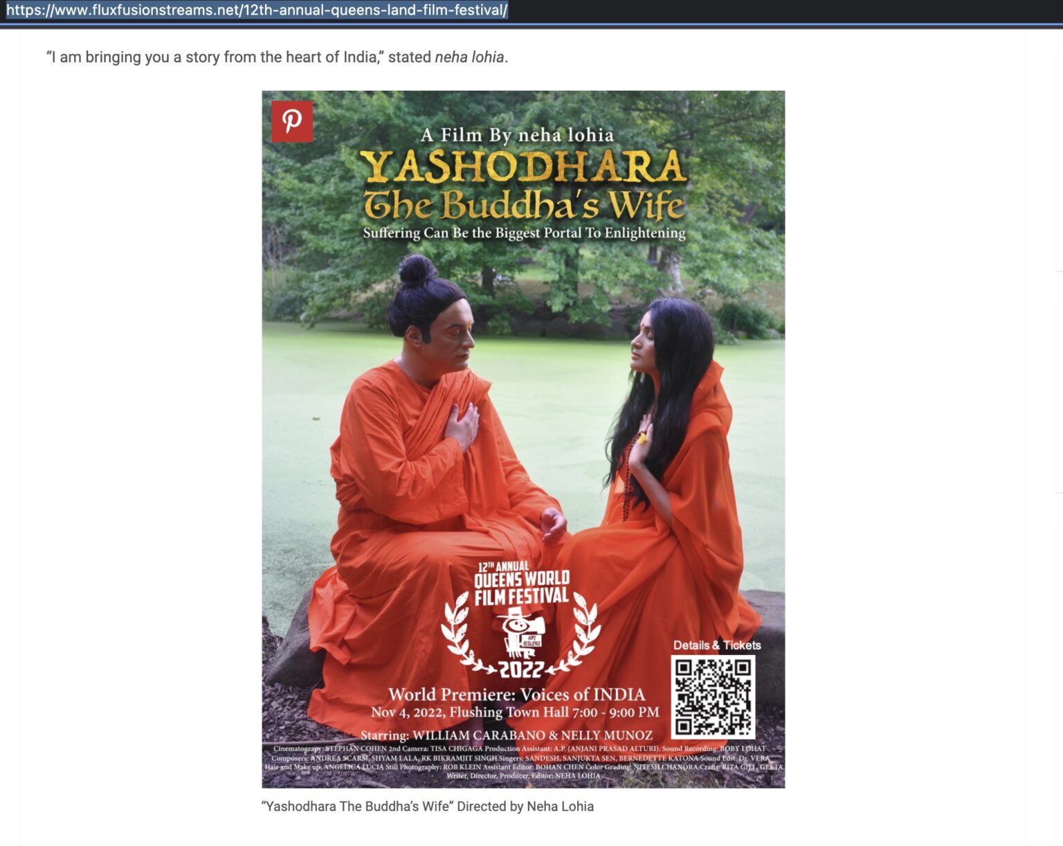 Neha Lohia's film Yashodhara The Buddha's Wife at a media interview